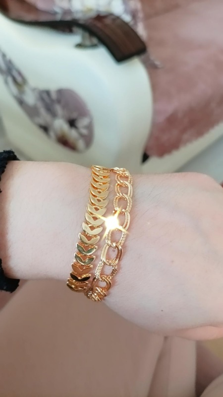 Bers Aksesuar Kadın Ikili Kombin Bileklik Gold