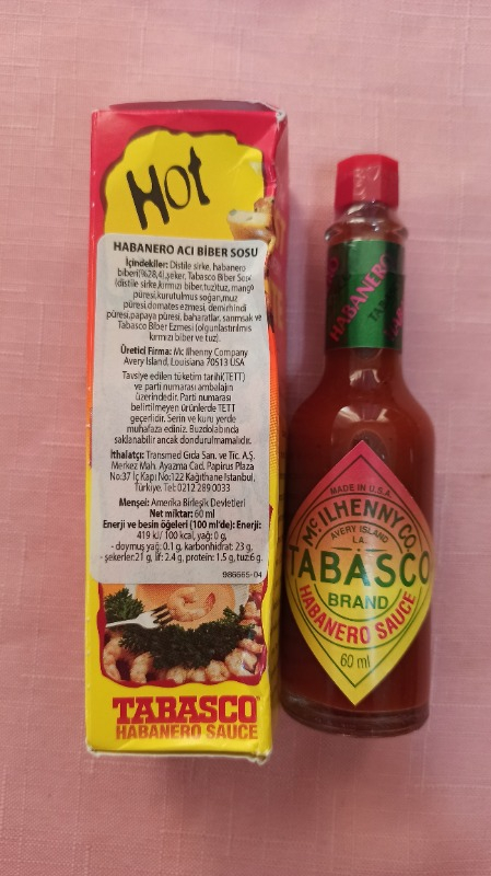 Tabasco Habanero Acı Biber Sosu 60 ml