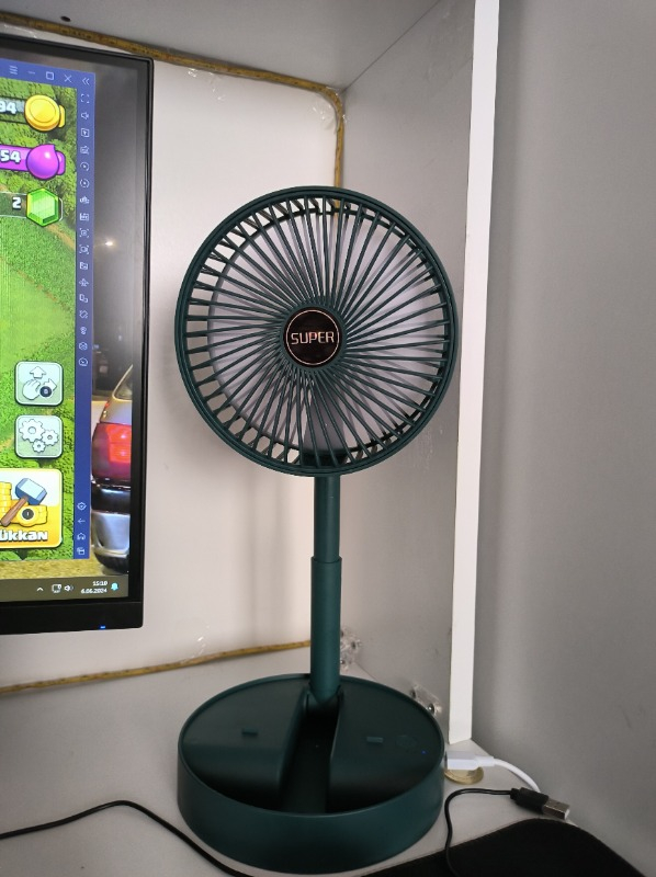 Robeve Masaüstü Vantilatör Şarjlı Vantilatör Yükselebilen Fan Vantilatör Soğutucu Fan Klima Serinletici Fan 3 Kademeli Hız Ayarı Vantilatör