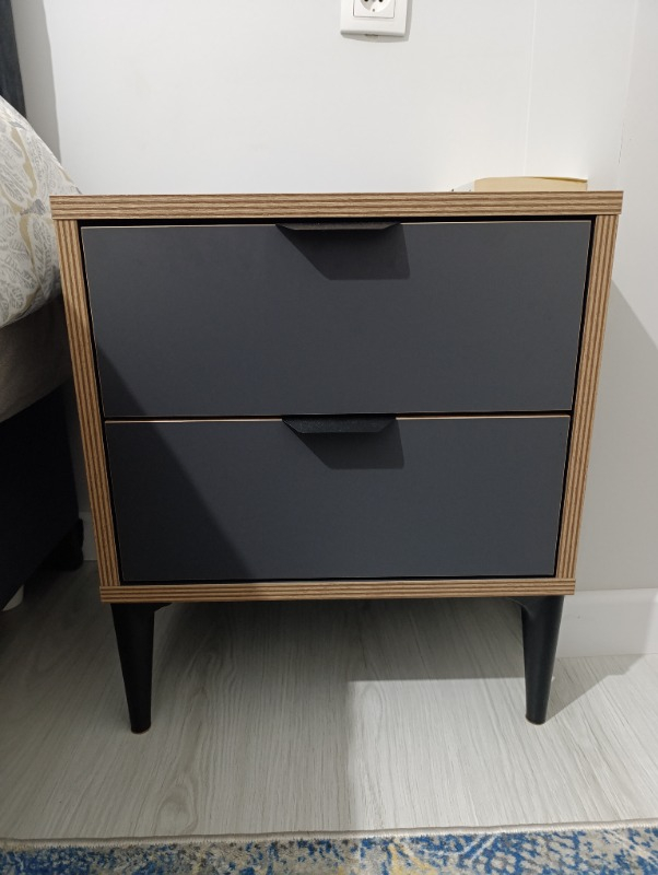 Sarmobi Arden 2 Çekmeceli Komodin Modern Tasarım Suntalam Malzemeden Üretim 45x52x40 cm