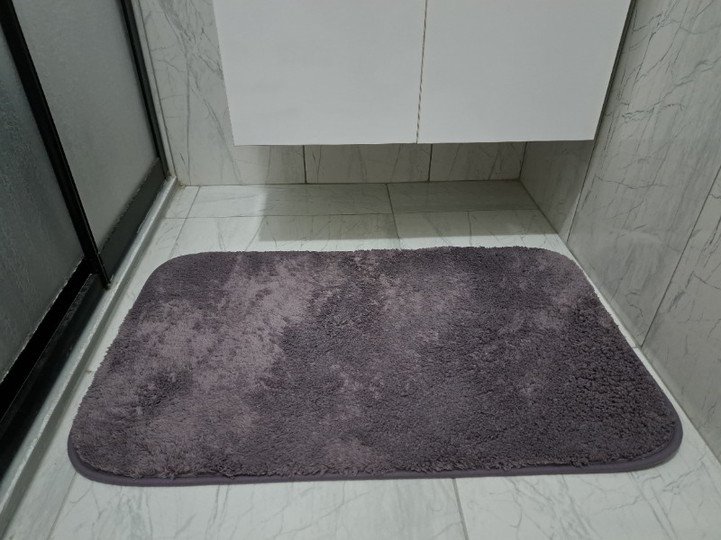 Madame Coco Carol 2'li Banyo Paspası - Koyu Mürdüm - 50 x 80 + 45 x 50 cm