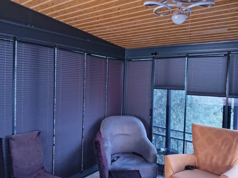 Plised Home Katlanabilir Cam Balkon Plise Perde Antrasit