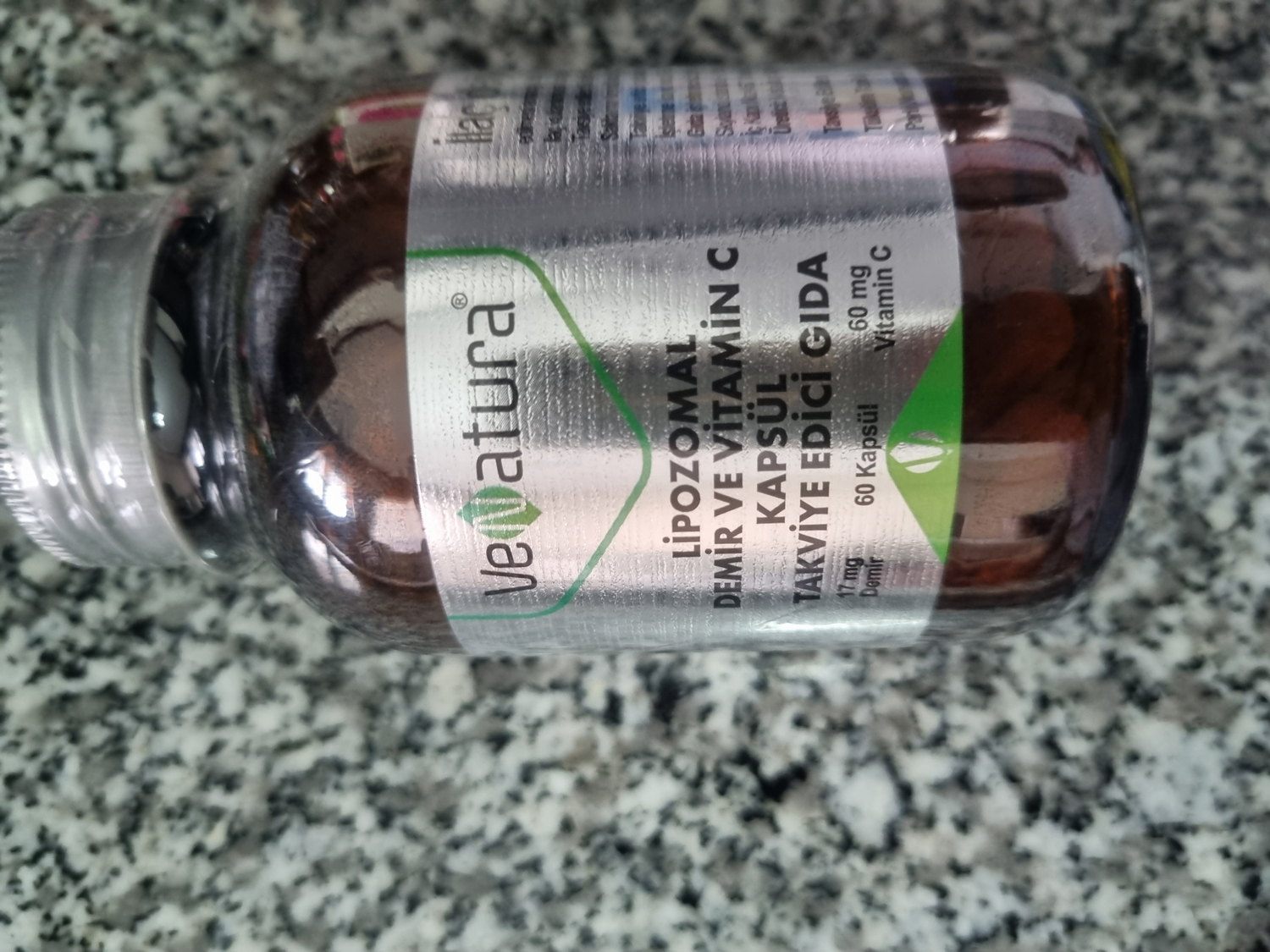 VeNatura Lipozomal Demir ve Vitamin C Kapsül 60 Adet Takviye Edici Gıda Yetişkinler İçin