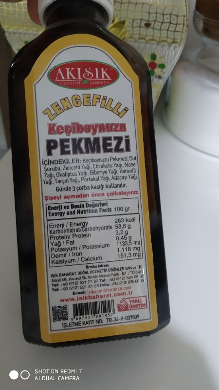 Akışık Zencefilli Keçiboynuzu Pekmezi 130 Ml