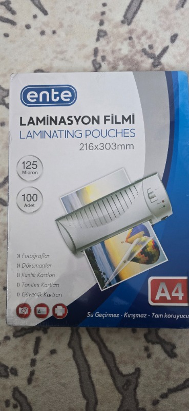 Kraf Laminasyon Filmi Parlak A4 125Mic 100'lü (2124)