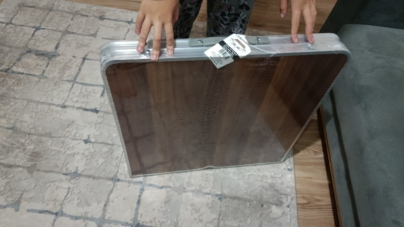 Uniqamping Çanta Tipi 4 Tabureli Katlanır Kamp Masa Seti - Ahşap Desen