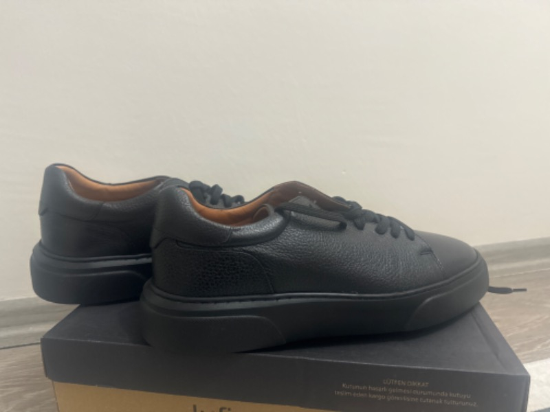 Lufian Tommy Erkek Deri Sneaker Ayakkabı Siyah