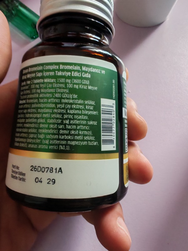 Ocean Bromelain Complex 60 Tablet Standart İçerik  Menşei: Türkiye