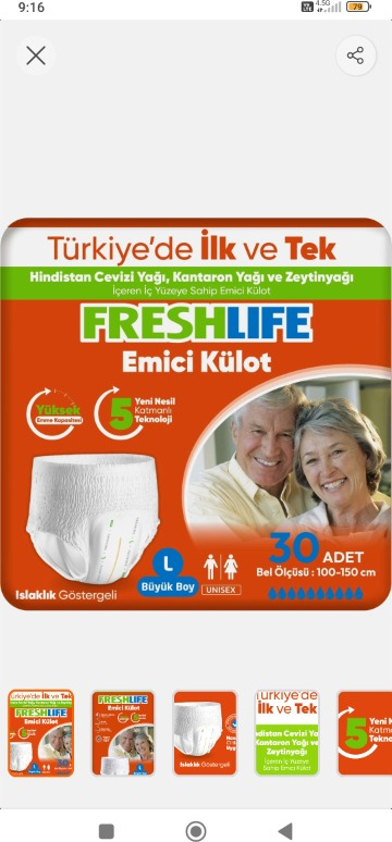 Freshlife Large Emici Külot 30 Adet