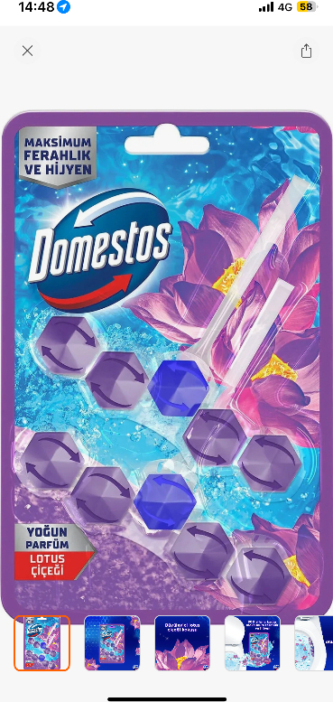 Domestos WC Blok Yoğun Parfümlü Lotus Çiçeği 2x50g