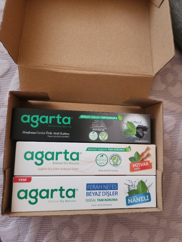 Agarta 3'lü Set Doğal Florürsüz Misvak Aktif Nane Diş Macunu 3×100 ml Tam Koruma Özelliği