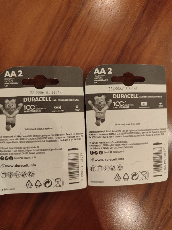 Duracell Şarj Edilebilir AA Kalem Pil 2500 Mah 4'Lü Paket