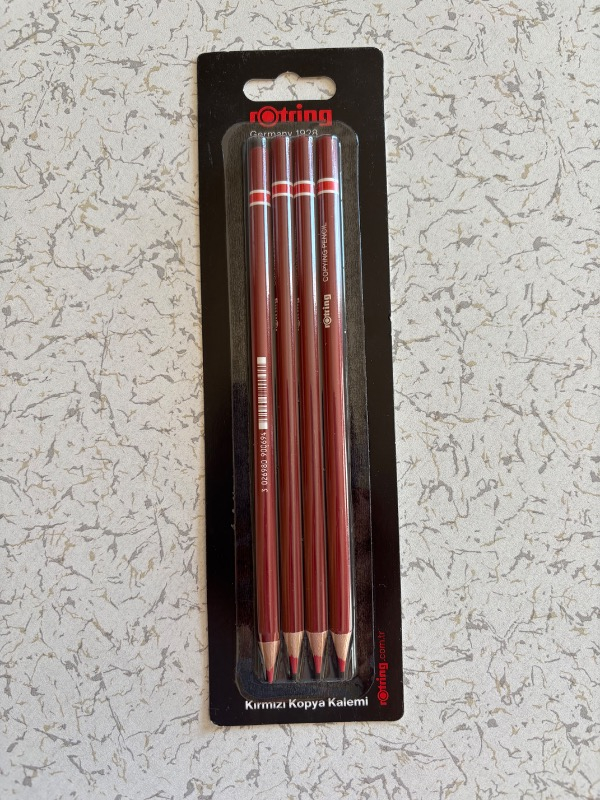 Rotring Kırmızı Kopya Kalemi 4'lü Paket Renkli Kurşun Kalemler için Pratik Yazım Aracı