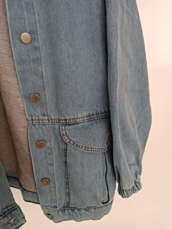 DK Moda Kadın Oversize Mavi Kot Ceket