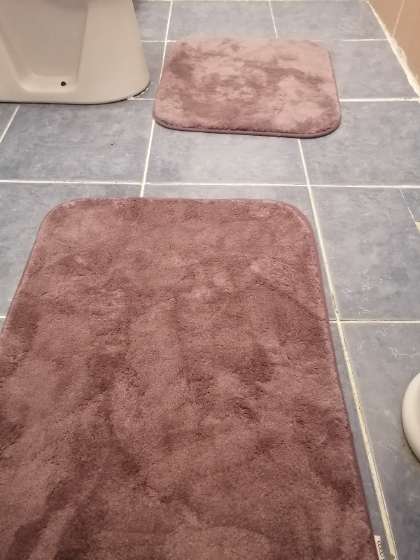 Madame Coco Carol 2'li Banyo Paspası - Koyu Mürdüm - 50 x 80 + 45 x 50 cm