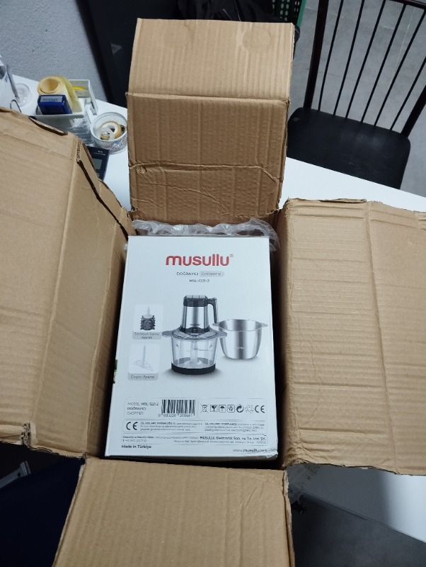 Musullu 2 lt MSL-1221-2 Rondo Doğrayıcı 4 Paslanmaz Çelik Bıçak ile Gümüş Renkli Şık Tasarım
