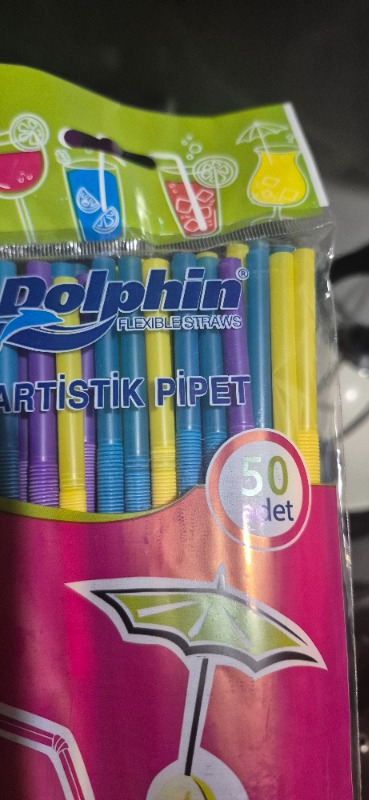 Dolphin Artistik Körüklü Pipet 50li
