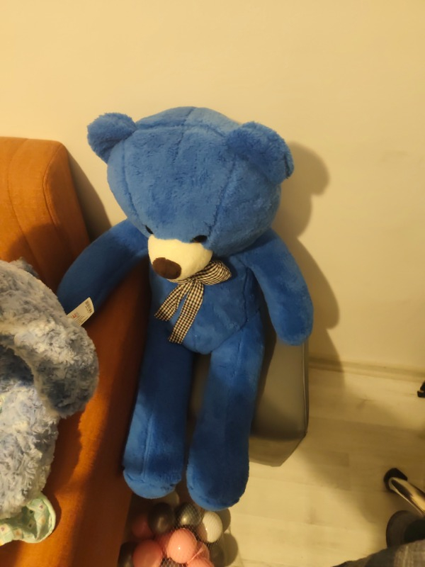Sole Papyonlu Sevimli Peluş Şaşkın Ayı 80 cm - Sevgiliye Özel Hediye