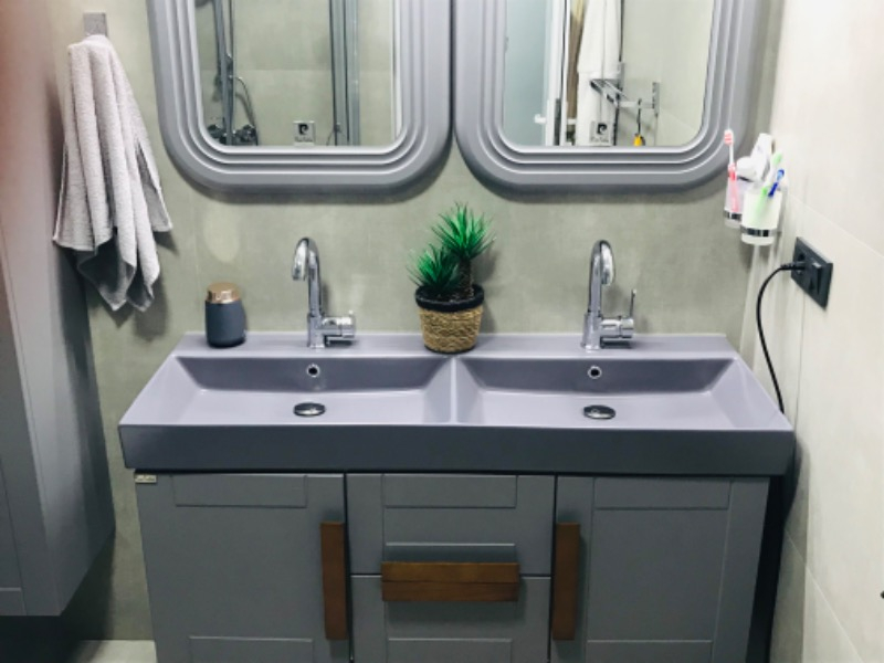 Donau Koku Önleyicili Pop-up Bas Aç Körüklü Banyo Lavabosu Gider Sifonu Gri Renk