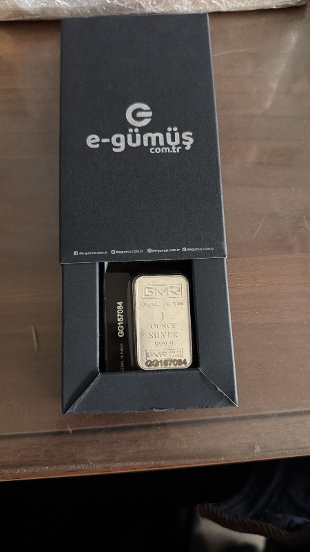 E-Gümüş 1 ONS (31.10 gr) Külçe Gümüş