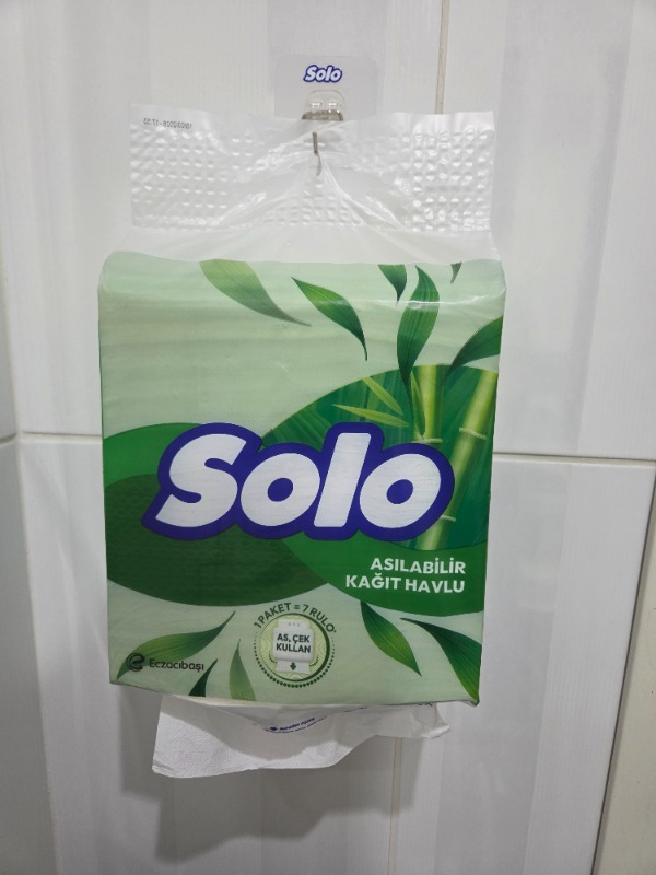Solo Asılabilir Kağıt Havlu 1 Paket = 7 Rulo Hijyenik ve Pratik Kullanım İçin Uygun