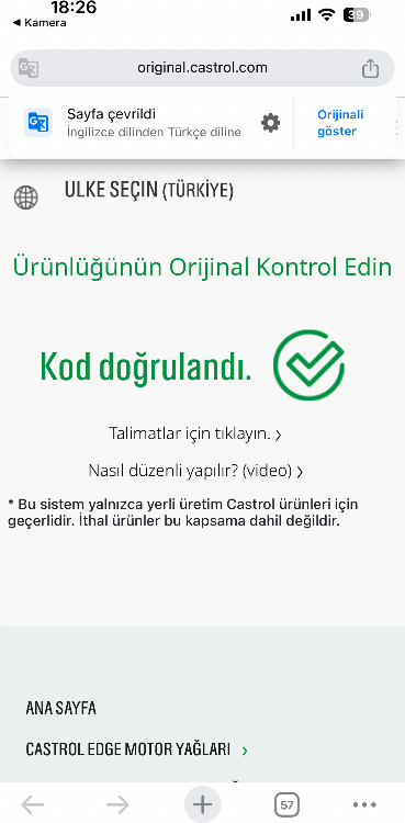 Castrol Edge 0W-20 1 Litre Motor Yağı