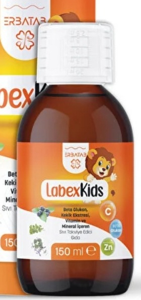 Erbatab Labex Kids Çinko Kekik Beta Glukan Karamürver Çocuk Multivitamin Şurup 150 ML
