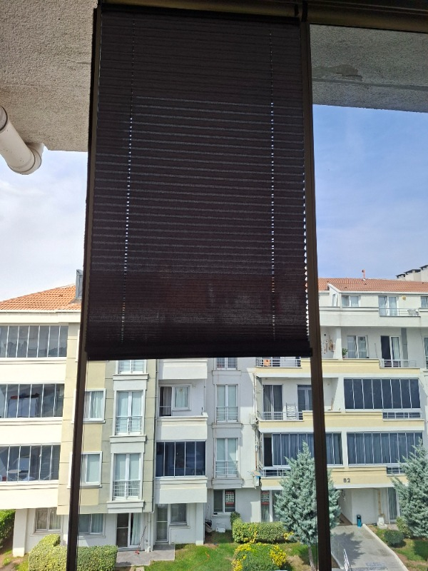 Plised Home Katlanabilir Cam Balkon Plise Perde Antrasit
