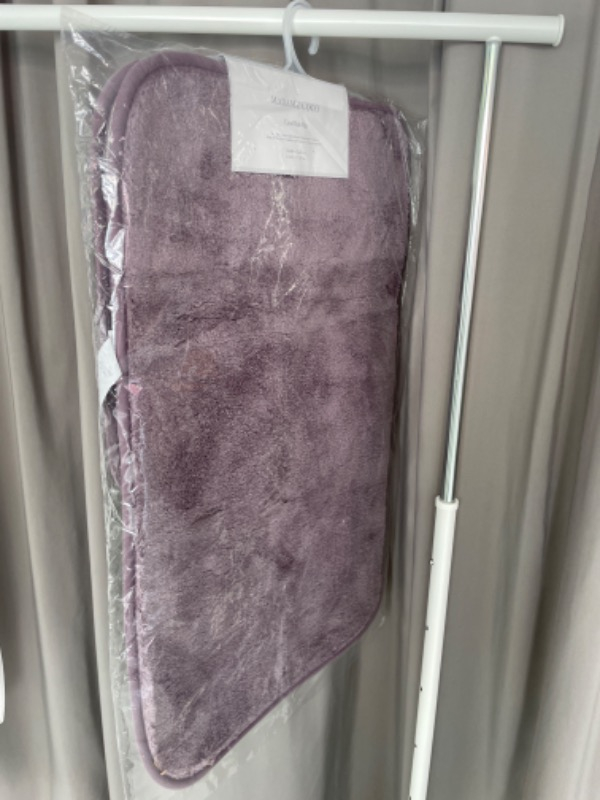 Madame Coco Carol 2'li Banyo Paspası - Koyu Mürdüm - 50 x 80 + 45 x 50 cm