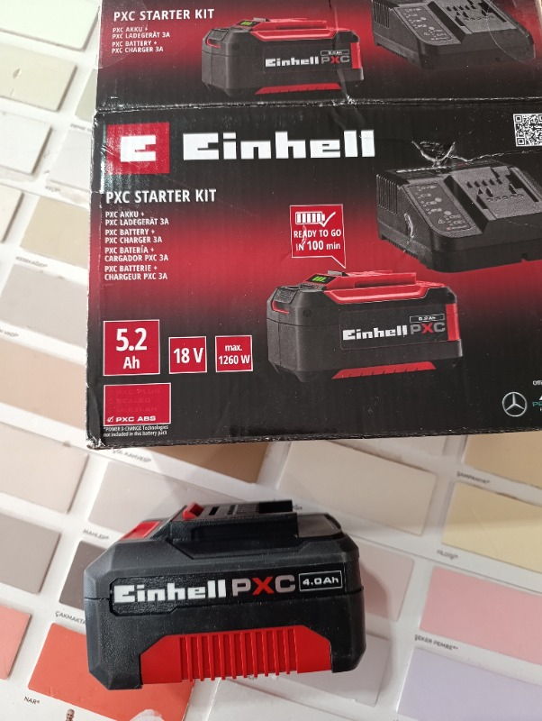 Orijinal Einhell 5.2 Ah Akü ve Şarj Cihazı Power X-Change Başlangıç Kiti (Li-Ion, 18 V, 100 dakika şarj süresi, tüm Power X-Change cihazları için uygun) - 4512147
