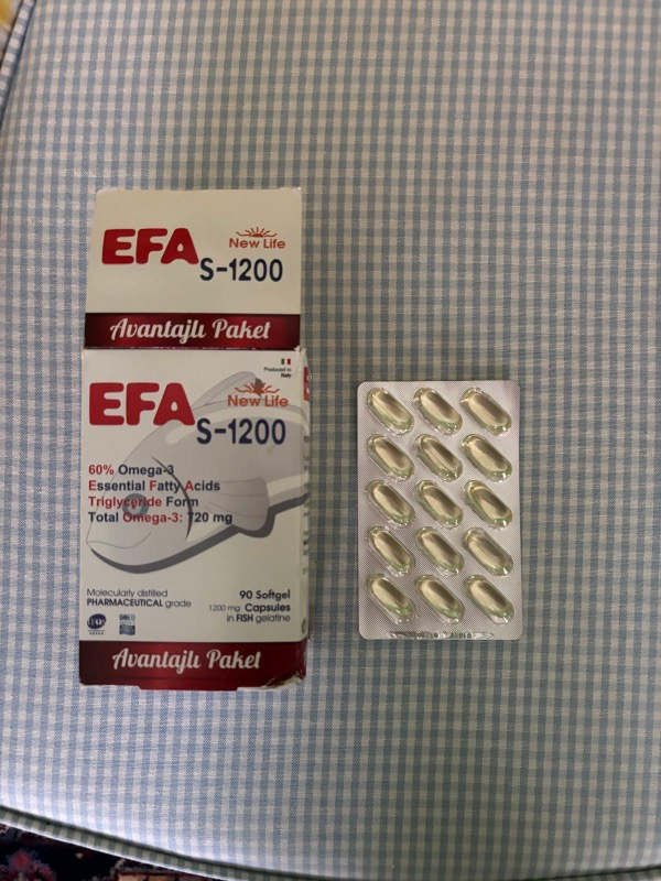 New Life Efa S-1200 Mg 90 Kapsül Omega-3 İçeren Balık Yağı Takviyesi Trigliserit Form