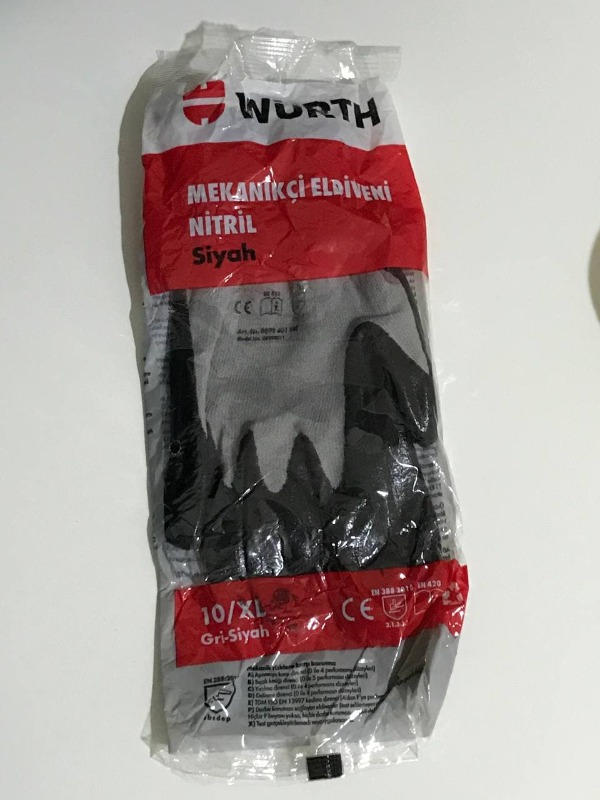 Würth İş Güvenliği Eldiveni Mekanikçi Siyah 10