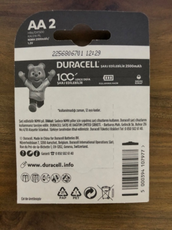 Duracell Şarj Edilebilir AA Kalem Pil 2500 Mah 4'Lü Paket