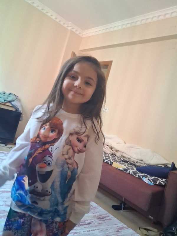 Gülücük Kız Çocuk Elsa Desenli  Takım