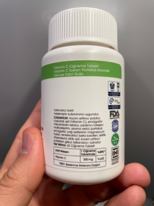 Voonka Vitamin C 500 mg 62 Çiğneme Tableti