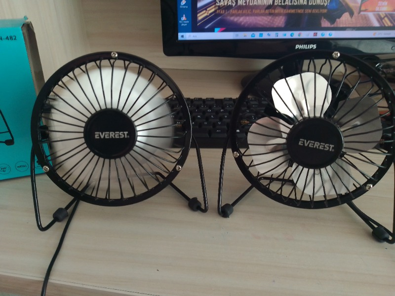 Everest USB Metal Masa Üstü Vantilatör EFN-482