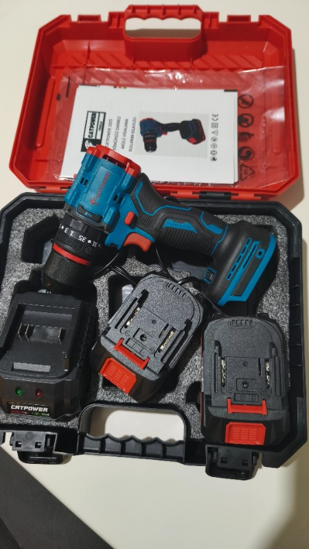 Catpower 1025 Kömürsüz Darbeli Akülü Matkap 20V 2 Ah Lion