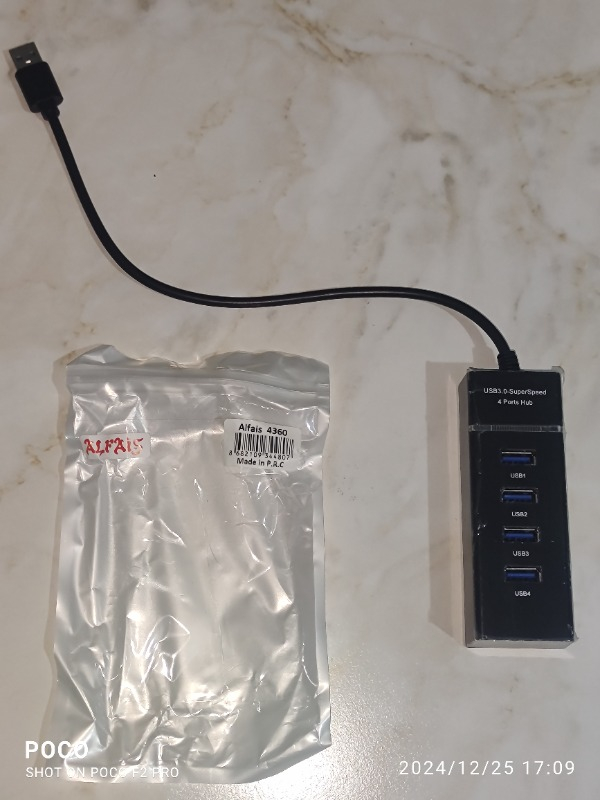 Alfais 4360 4 Port USB 3.0 Hub Switch Çoklayıcı Çoğaltıcı Adaptör