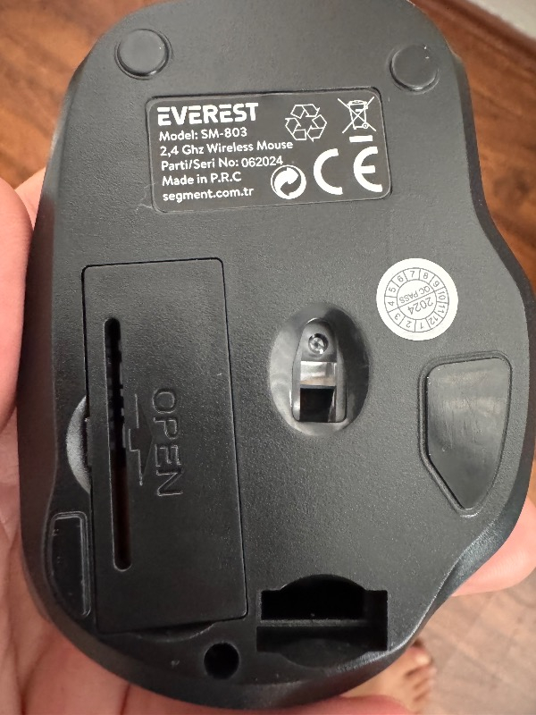 Everest SM-803 Usb Siyah 800/1200/1600dpi Kablosuz Mouse