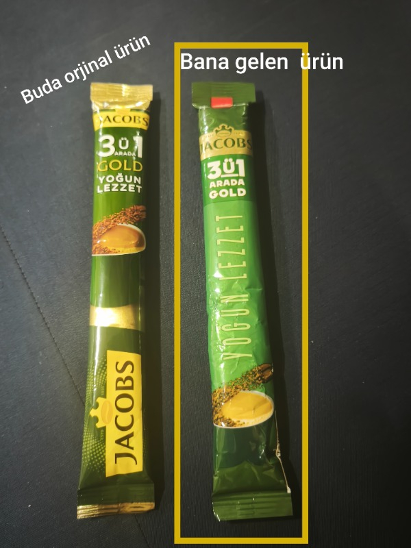 Jacobs 3ü1 Arada Gold Yoğun Lezzet 720 gr Kafeinli Kahve Menşei Türkiye
