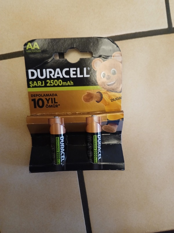 Duracell AA Şarjlı 2500 mA Pil 2'li
